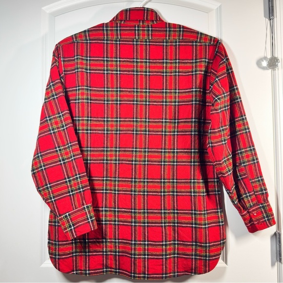 Vtg Pendleton Wool Board Shirt Men XL Tartan Plaid Loop Collar Virgin Wool USA - Picture 8 of 10